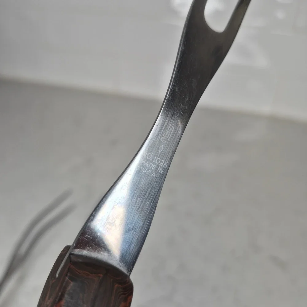 Cutco Vintage 1026 1027 1028 Serving Set Spatula Forks Brown Handle USA